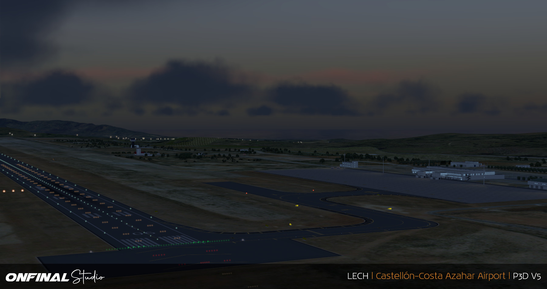 Castellon Airport LECH Terminal Night Scenery Prepar3d P3D FSX